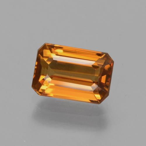 Zircão laranja natural 1,51ct, corte esmeralda, VVS