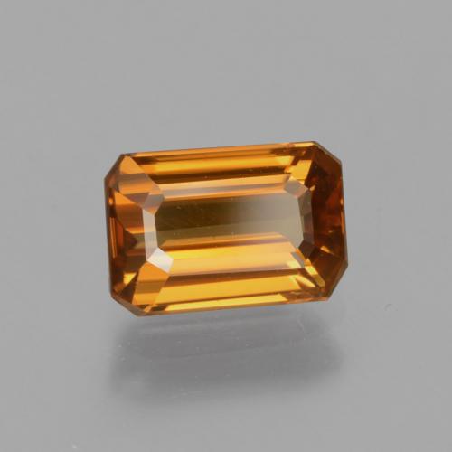 Zircão laranja natural 1,51ct, corte esmeralda, VVS