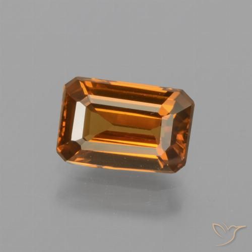 1.28ct Natural Laranja Profundo Zircão, Corte Esmeralda, VVS