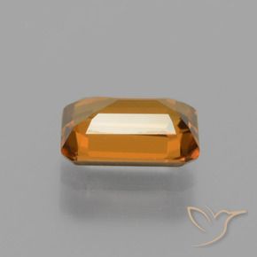 Zircão Laranja Profundo Natural 1.28ct, Corte Octógono / Esmeralda, VVS