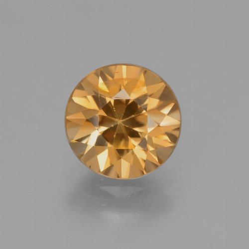 Zircão dourado natural 1,97ct, corte redondo, VS