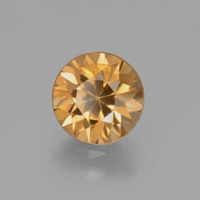 Zircão dourado natural 1,97ct, corte redondo, VS