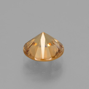 Zircão dourado natural 1,97ct, corte redondo, VS