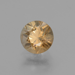Zircão Dourado-Laranja Natural 2.03ct, Corte Redondo, VS