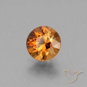 Zircão Laranja acastanhado Natural 2.09ct, Redondo, VVS-VS