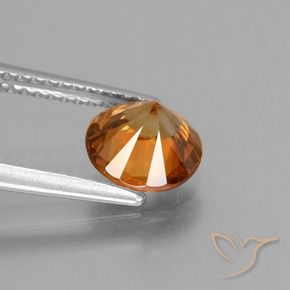 Zircão Laranja acastanhado Natural 2.09ct, Redondo, VVS-VS