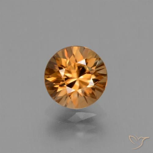 2.19ct Natural Laranja Profundo Zircão, Redondo, VVS-VS