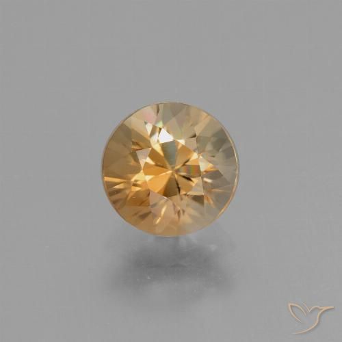 2.01ct Natural Dourado-Laranja Zircão, Redondo, VVS-VS
