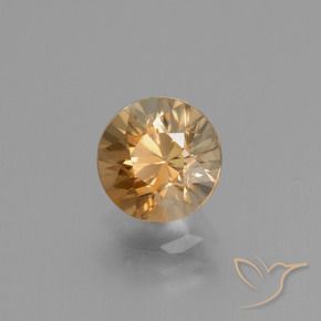 Zircão Dourado-Laranja Natural 2.01ct, Redondo, VVS-VS