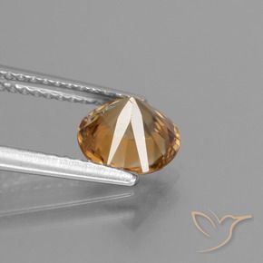 Zircão Dourado-Laranja Natural 2.01ct, Redondo, VVS-VS