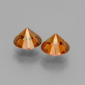Pedras preciosas de Zircão Laranja Médio natural de 3.88 ct, Corte Redondo, VVS