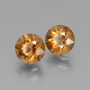 Pedras preciosas de zircão laranja natural de 3,76 ct, corte redondo, VVS-VS