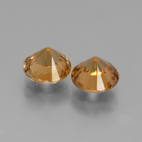 Pedras preciosas de zircão laranja natural de 3,76 ct, corte redondo, VVS-VS