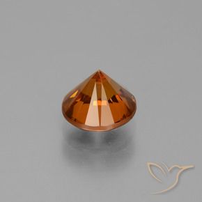 Zircão Laranja médio-escuro Natural 1.93ct, Corte Redondo, VVS-VS