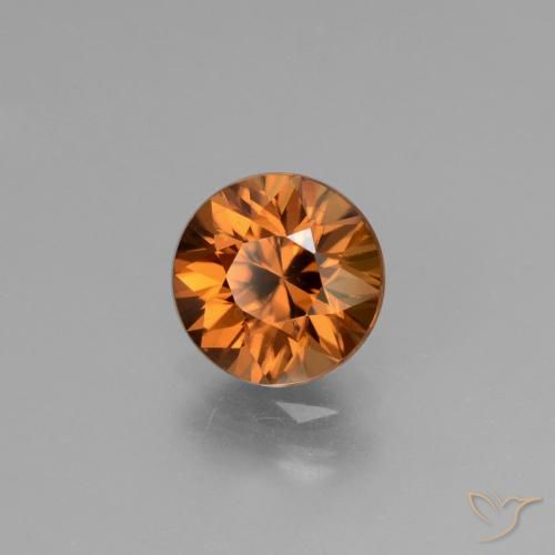 Zircão Laranja acastanhado Natural 1.87ct, Redondo, VVS-VS