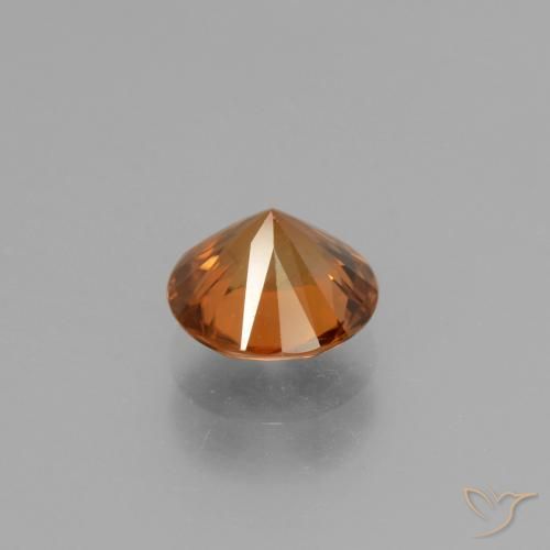 Zircão Laranja acastanhado Natural 1.87ct, Redondo, VVS-VS