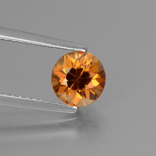 Zircão laranja natural 1,56ct, corte redondo, VVS-VS
