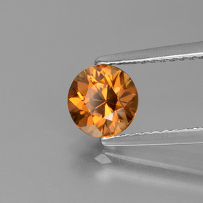 Zircão laranja natural 1,56ct, corte redondo, VVS-VS