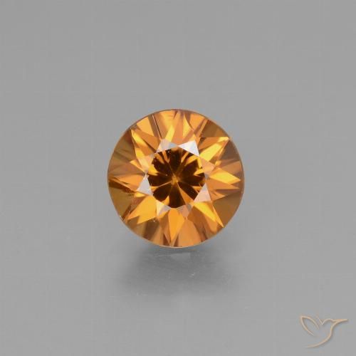 1.66ct Natural Laranja Médio Zircão, Redondo, VVS-VS
