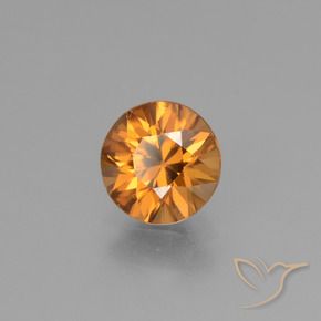 Zircão Laranja Médio Natural 1.66ct, Redondo, VVS-VS
