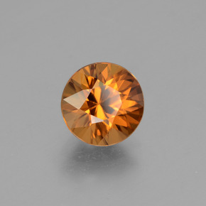 Zircão Laranja Profundo Natural 1.92ct, Corte Redondo, VVS