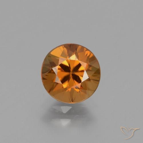 1.60ct Natural laranja marrom Zircão, Redondo, VVS-VS