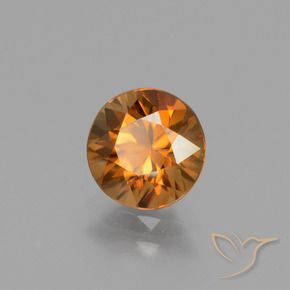 Zircão laranja marrom Natural 1.60ct, Redondo, VVS-VS