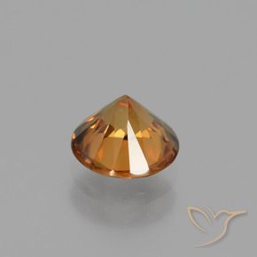 Zircão laranja marrom Natural 1.60ct, Redondo, VVS-VS