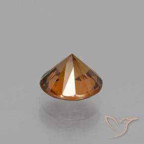 Zircão âmbar laranja Natural 1.67ct, Redondo, VVS-VS
