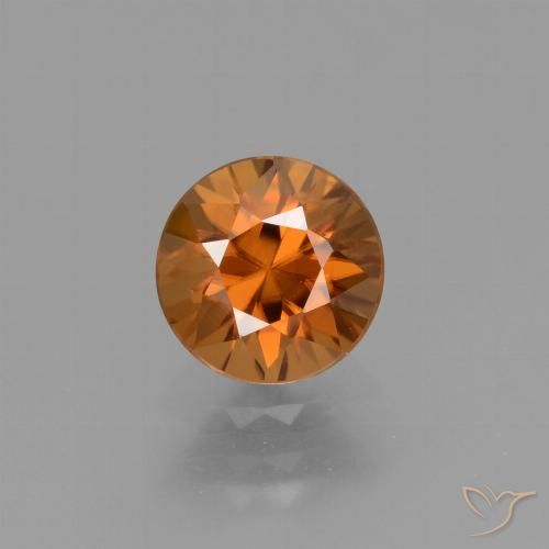 1.66ct Natural terra laranja Zircão, Redondo, VVS-VS