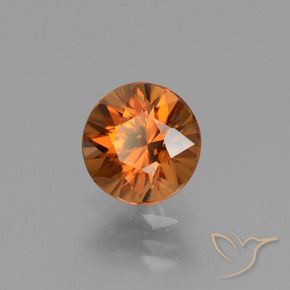 Zircão Laranja Médio Natural 1.60ct, Redondo, VVS