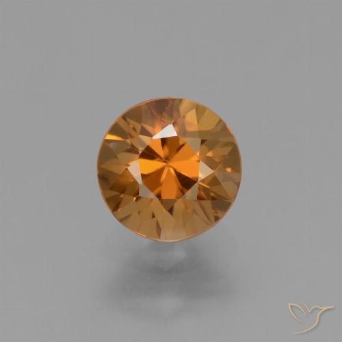 1.71ct Natural Laranja Médio Zircão, Redondo, VVS-VS