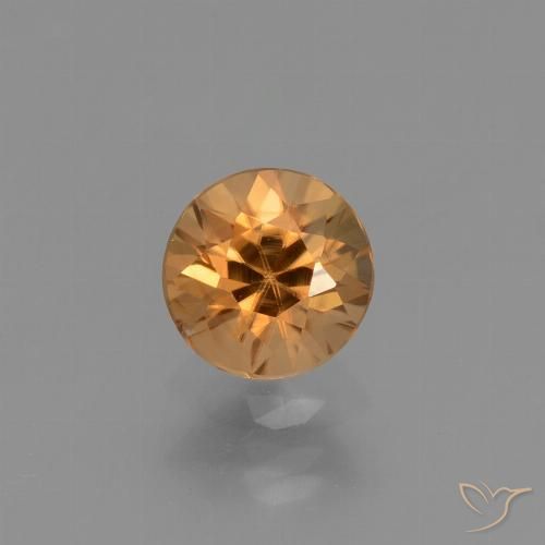 1.32ct Natural Laranja Médio Zircão, Redondo, VVS-VS