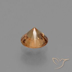 Zircão Laranja Médio Natural 1.32ct, Redondo, VVS-VS