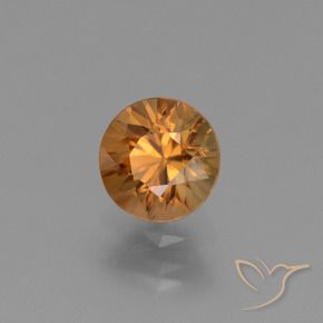 Zircão laranja marrom Natural 1.36ct, Redondo, VVS-VS