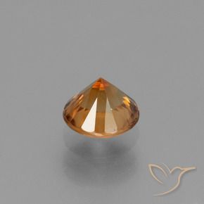 Zircão laranja marrom Natural 1.36ct, Redondo, VVS-VS