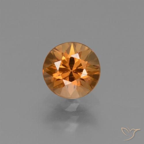 1.50ct Natural ferrugem laranja Zircão, Redondo, VVS-VS