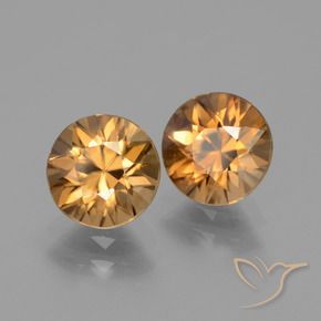 Pedras preciosas de Zircão Laranja Médio natural de 3.64 ct, Redondo, VVS