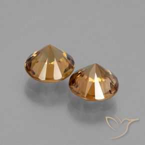 Pedras preciosas de Zircão Laranja Médio natural de 3.64 ct, Redondo, VVS