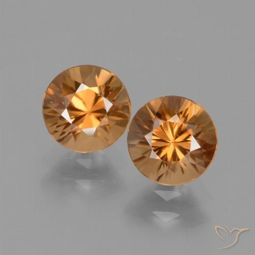2.64ctw Natural Laranja Profundo Zircão, Redondo, VVS-VS