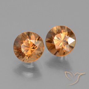Pedras preciosas de Zircão Laranja Profundo natural de 2.64 ct, Redondo, VVS-VS