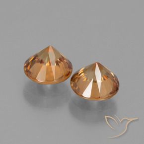 Pedras preciosas de Zircão Laranja Profundo natural de 2.64 ct, Redondo, VVS-VS