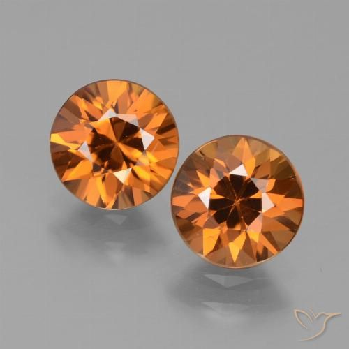 3.16ctw Natural Laranja Profundo Zircão, Redondo, VVS-VS