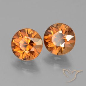 Pedras preciosas de Zircão Laranja Profundo natural de 3.16 ct, Redondo, VVS-VS