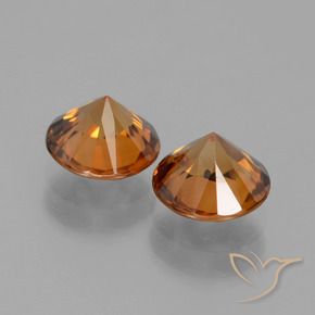 Pedras preciosas de Zircão Laranja Profundo natural de 3.16 ct, Redondo, VVS-VS