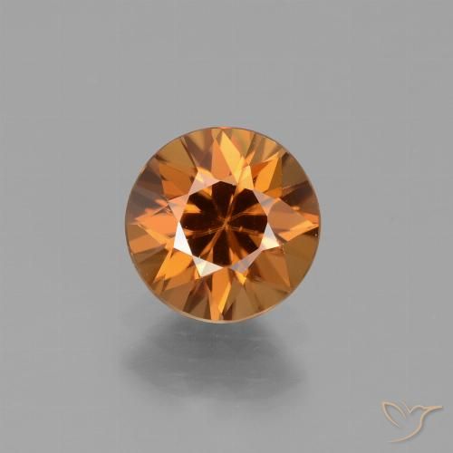1.64ct Natural Laranja Profundo Zircão, Redondo, VVS-VS