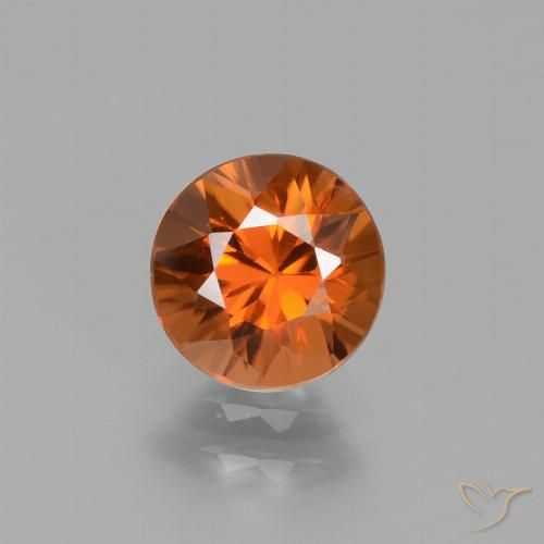 1.70ct Natural Laranja Médio Zircão, Redondo, VVS-VS