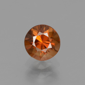 Zircão laranja natural 1,26ct, corte redondo, VVS