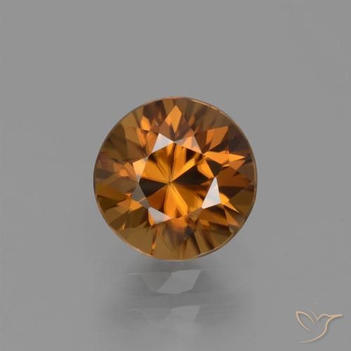 1.60ct Natural Laranja Médio Zircão, Redondo, VVS-VS