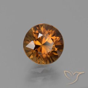 Zircão Laranja Médio Natural 1.60ct, Redondo, VVS-VS